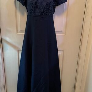 South Eastern Performance Apparel Blue Party Dress with Beaded Accents